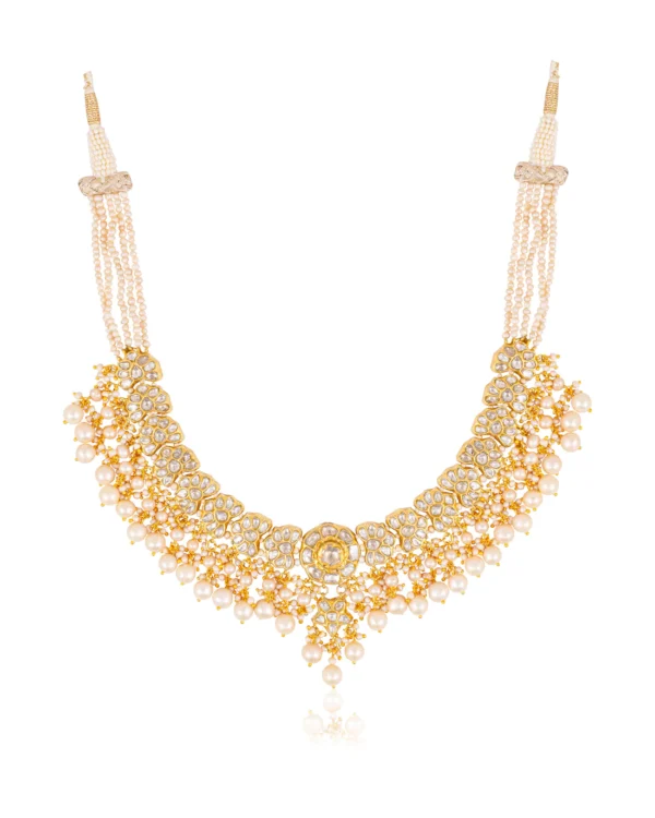 Riyanshi Necklace And Mrinali Tops Polki Set - Image 2