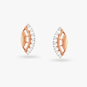 Classy Leaf Diamond Stud Earrings