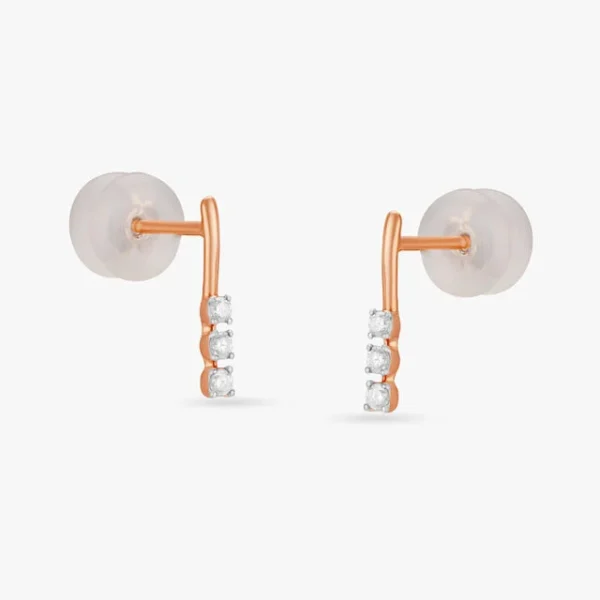 Dainty Glam Diamond Stud Earrings