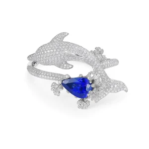 Tanzanite And Sapphire And White Diamonds, 18K White Gold Bracelet