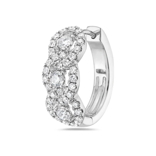 White Diamond White Gold Earring - Image 2