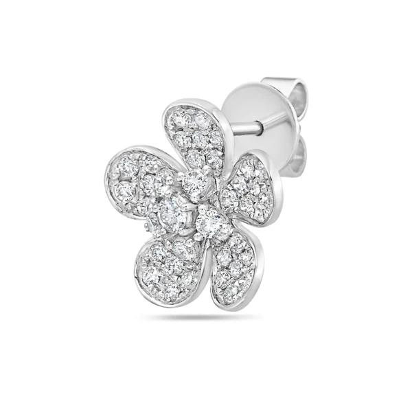 White Diamond 14k White Gold Diamond Earrings - Image 2