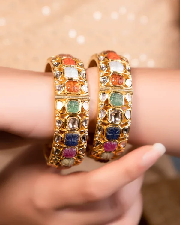 Rizha Jadau Polki Bangle - Image 4