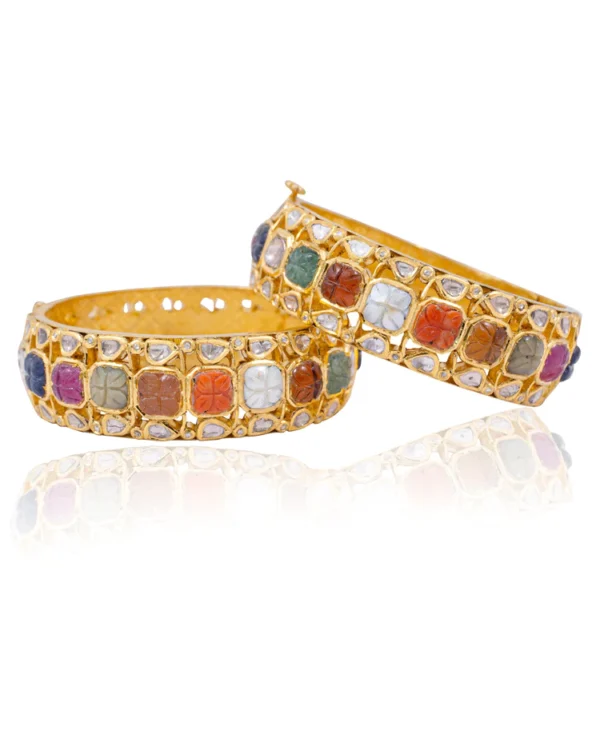 Rizha Jadau Polki Bangle - Image 3