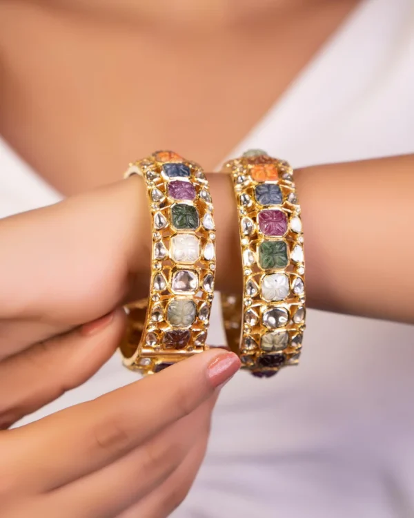 Arianna Jadau Polki Bangle - Image 4