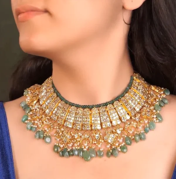Serafima Necklace And Shilpa Chandbalis Polki Set - Image 2