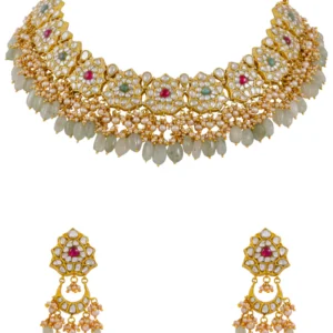 Ashnoor Necklacce and Sabina Chandbalis Polki Set