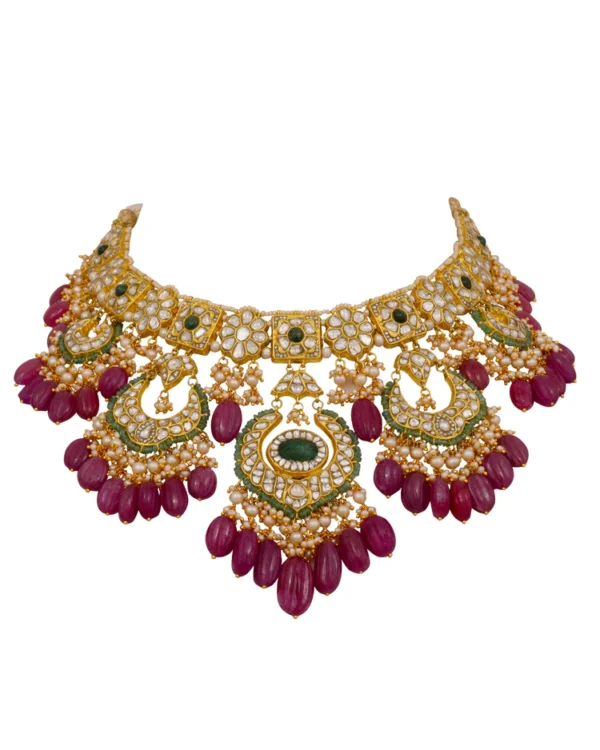 Simpi Necklace and Deeya Chandbalis Polki Set - Image 2