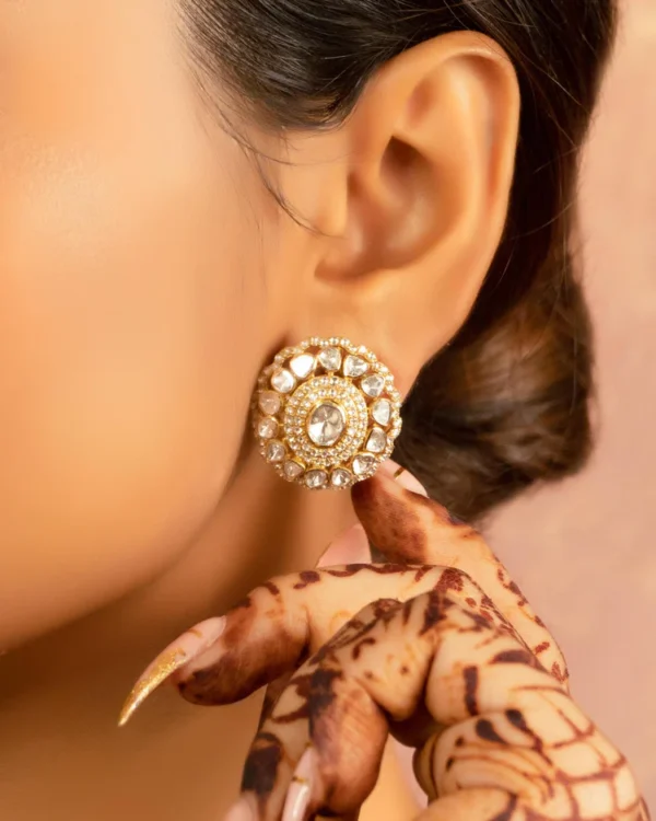Gauri Bead Choker and Bavna Tops Polki Set - Image 4