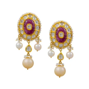 Xarena Jadau Polki Long Earrings