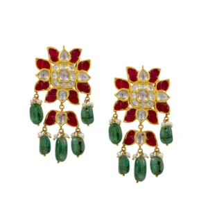 Asha Jadau Polki Long Earrings