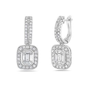 White Diamonds, 18K White Gold Earrings