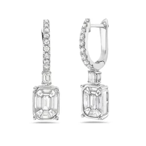 White Diamonds, 18K White Gold Earrings