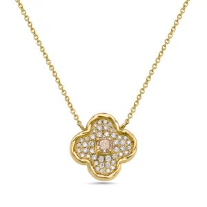 Yellow & White Diamond 14k Yellow Gold Necklace