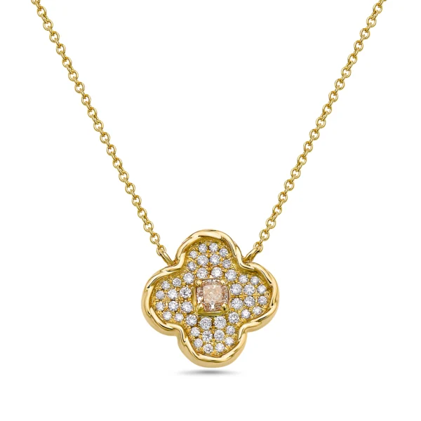 Yellow & White Diamond 14k Yellow Gold Necklace