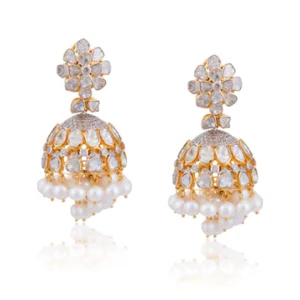 Yashita Polki And Diamond Jhumkas