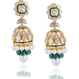 Riya Polki And Diamond Jhumkas