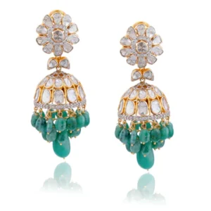 Nirali Polki And Diamond Jhumkas
