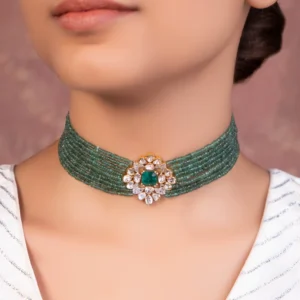Shruti Bead Choker And Sonalika Tops Polki Set