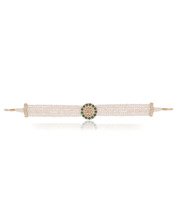 Ameena Bead Choker And Malani Tops Polki And Diamond Set - Image 8
