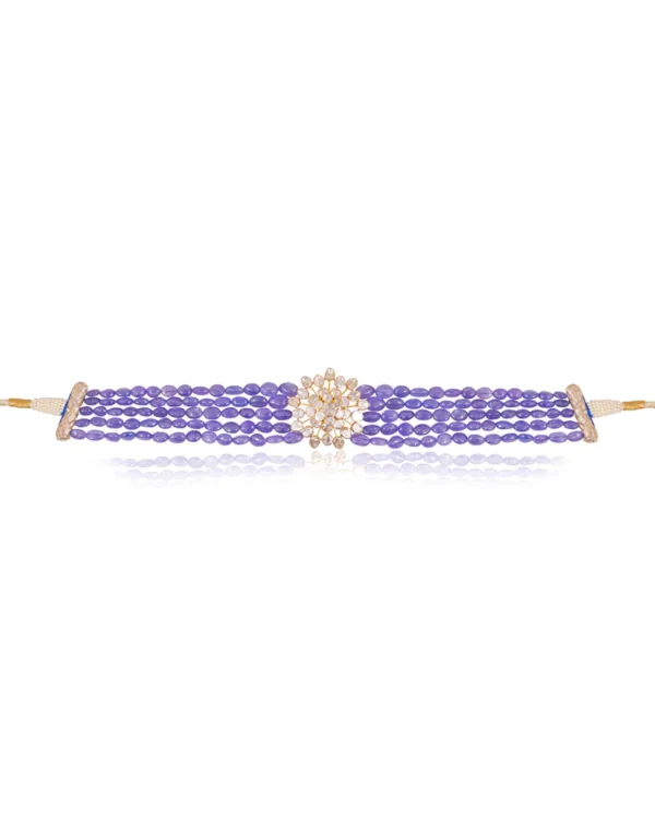 Sanjivani Bead Choker And Sanyukta Tops Polki Set - Image 8