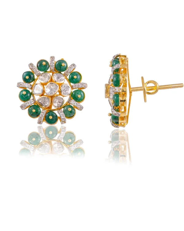 Ameena Bead Choker And Malani Tops Polki And Diamond Set - Image 7