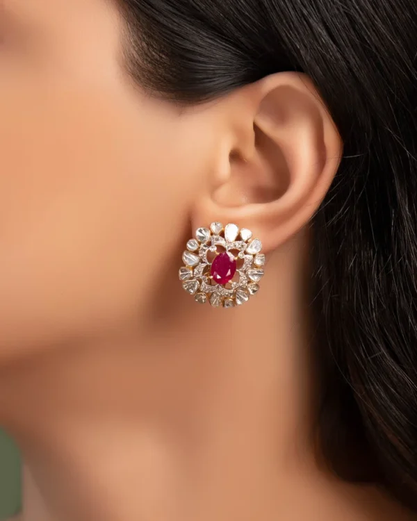 Avantika Necklace And Inaya Tops Polki And Diamond Set - Image 3