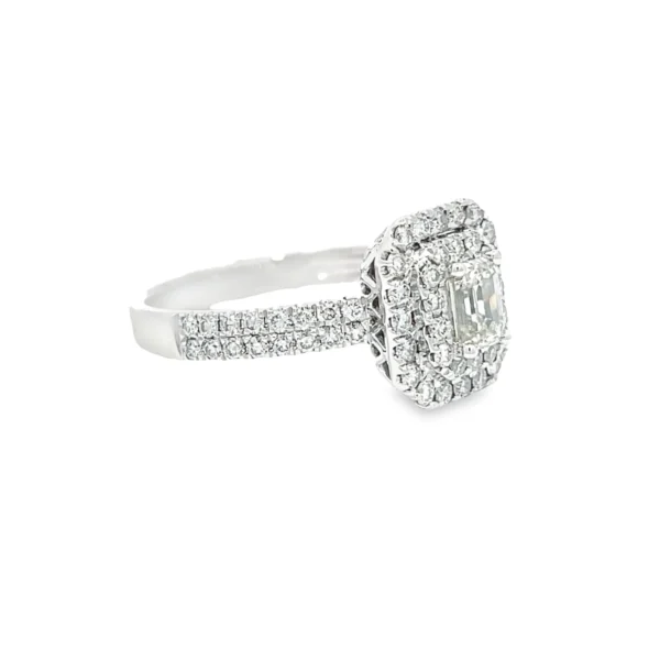 OCTAGON WHITE DIAMOND 950 PLATINUM RING - Image 2