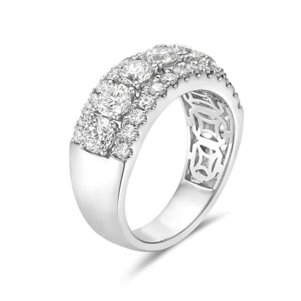 White Diamond, 18K White Gold Ring - Image 2