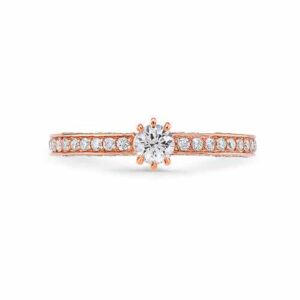 White Diamond, 18K Rose Gold Ring