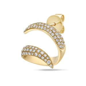 White Diamond 14k Yellow Gold Diamond Earrings