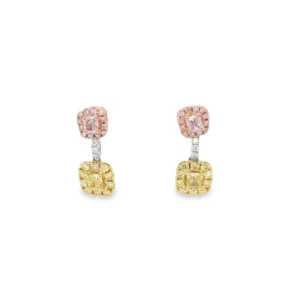 Yellow Diamond Cushion Earrings