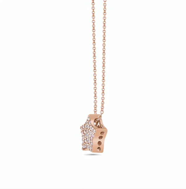 Pink Diamond 14k Rose Gold Diamond Necklace - Image 2