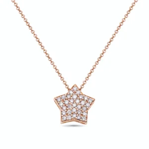 Pink Diamond 14k Rose Gold Diamond Necklace