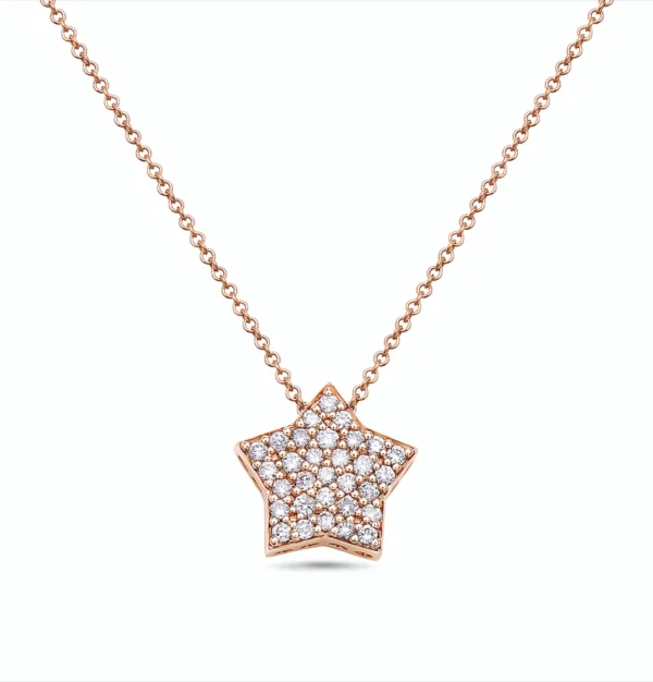 Pink Diamond 14k Rose Gold Diamond Necklace