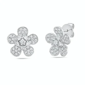 White Diamond 14k White Gold Diamond Earrings