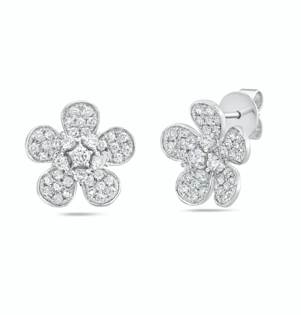White Diamond 14k White Gold Diamond Earrings