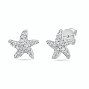 White Diamond 14k White Gold Diamond Earrings