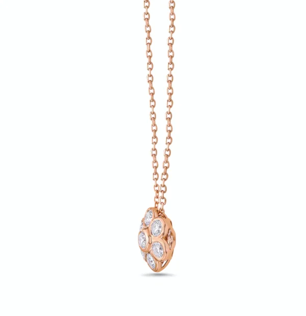 White Diamond 14k Rose Gold Diamond Necklace - Image 2