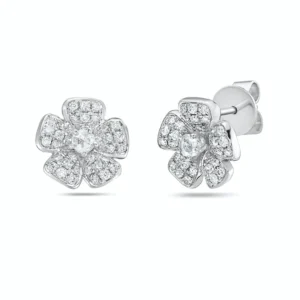 White Diamond 14k White Gold Diamond Earrings