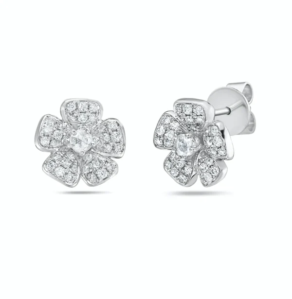 White Diamond 14k White Gold Diamond Earrings