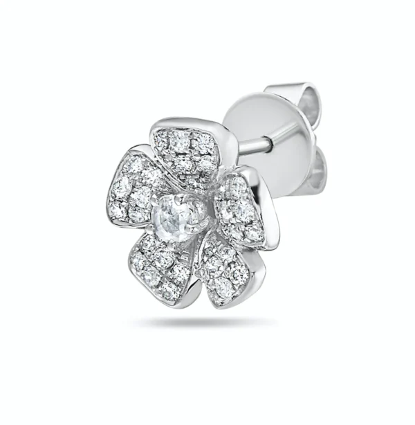 White Diamond 14k White Gold Diamond Earrings - Image 2