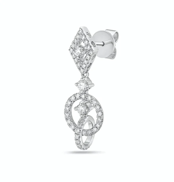 White Diamond 14k White Gold Diamond Earrings - Image 2