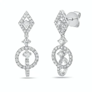 White Diamond 14k White Gold Diamond Earrings