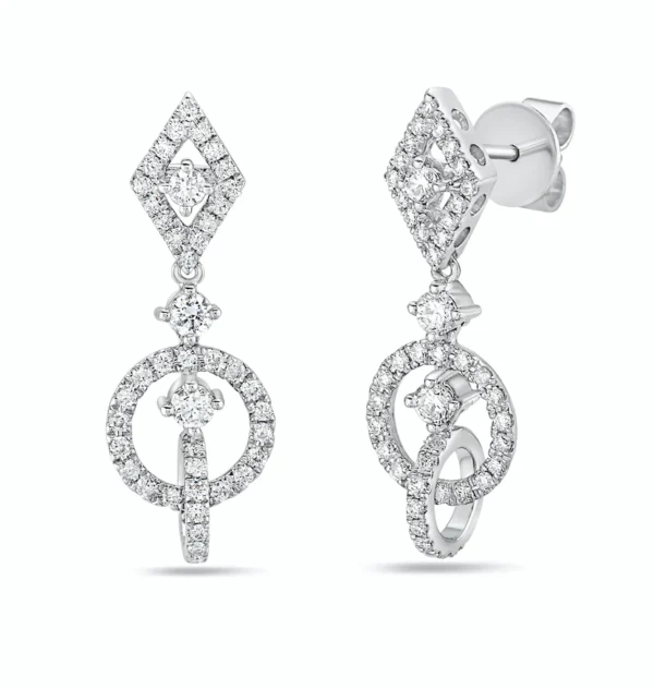 White Diamond 14k White Gold Diamond Earrings