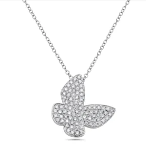 White Diamond 14k White Gold Diamond Necklace