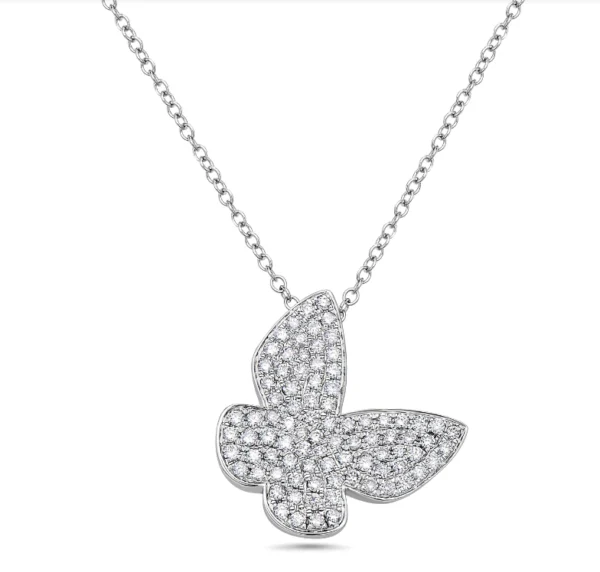 White Diamond 14k White Gold Diamond Necklace