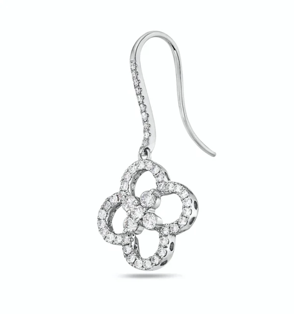 White Diamond 14k White Gold Diamond Earrings - Image 2