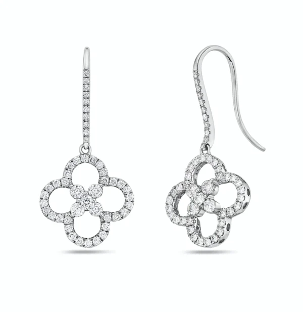 White Diamond 14k White Gold Diamond Earrings