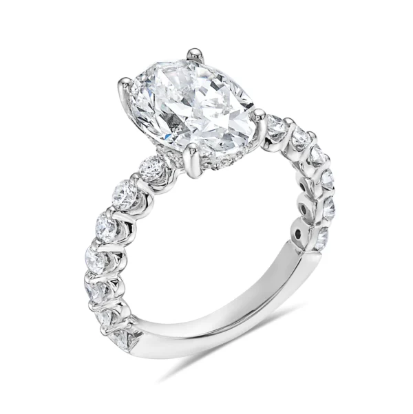 White Diamond 18K White Gold Ring Vs1 Quality - Image 2